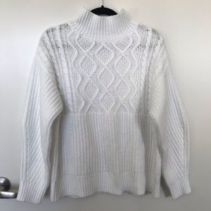 White Oversized Turtleneck Sweater